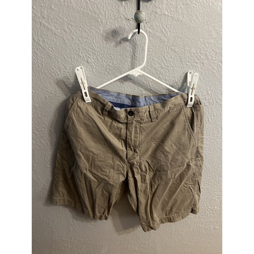 J Crew Club Shorts Men's 34W FlatFront Brown Chino Shorts Inseam 10 Inch…‎